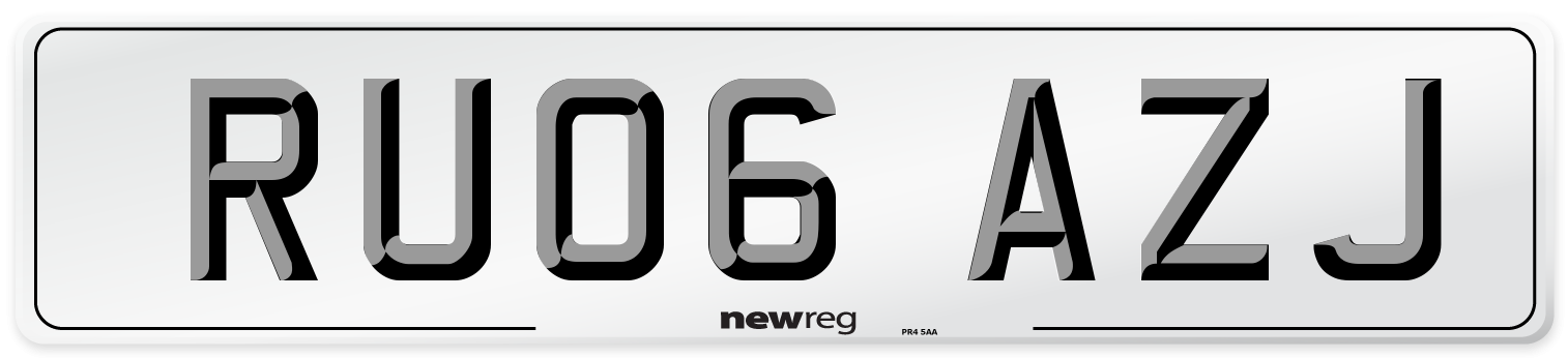 RU06 AZJ Number Plate from New Reg